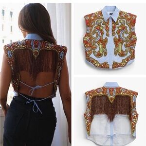 Zara Embroidered Shirt Icons Limited Edition Size M-L
